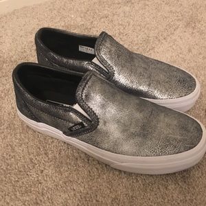 metallic grey vans